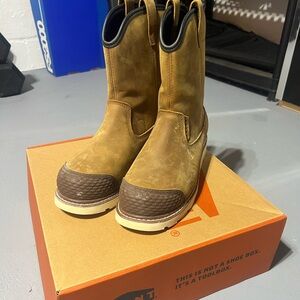 Men's Brown Work Boots - Durable Slip-Resistant Design